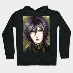 Black Hair Emo Anime Boy Hoodie